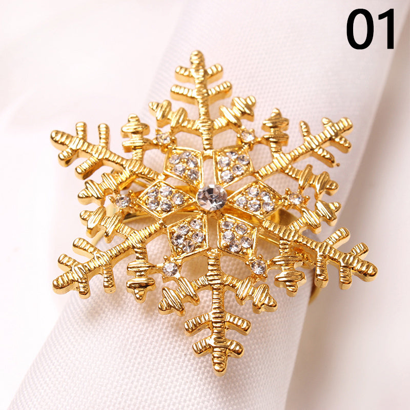 Christmas Napkin Rings Festive Holiday Table Decorations Elegant Napkin Holders For Dinner Parties Stainless Steel Gold