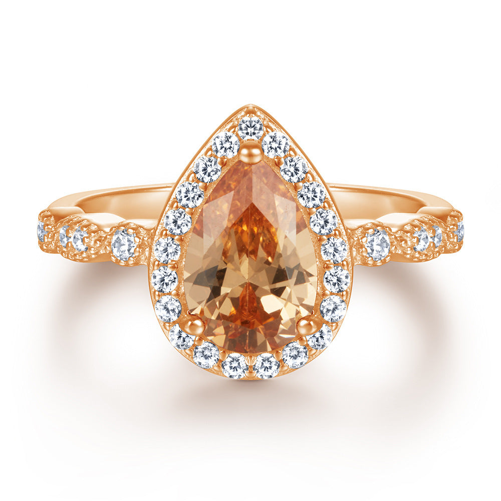 Womens Sterling Silver Rings Set Drop Shape Design European American Inspired Fashion Jewelry For Women Lineup