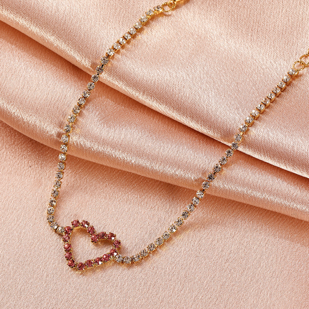 Womens Alloy Bracelet Heart Shaped Zirconia Love Design Elegant Wristband Fashion Jewelry Electroplated Finish