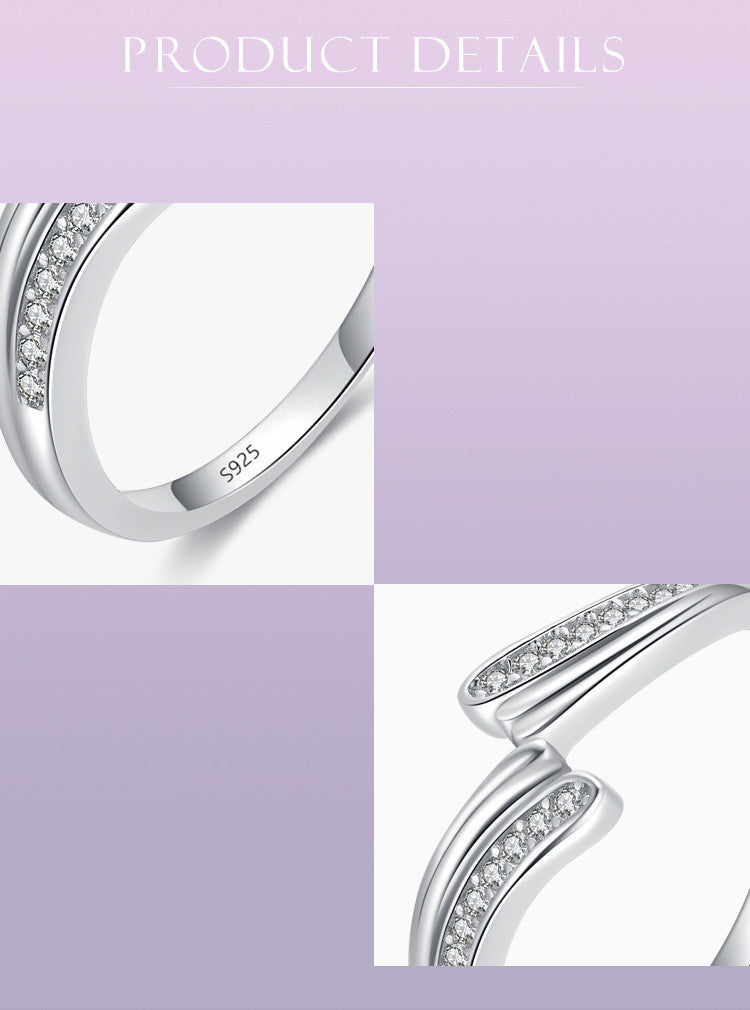 Womens Ring S925 Sterling Silver Geometric Asymmetric Design Diamond Cut Gold Plated Artificial Gem Inlay Luxe