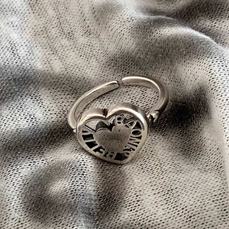 Womens Retro Distressed Heart Copper Ring Fashion Jewelry Unique Statement Piece Durable Quality Gift for Her Quality