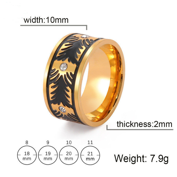 Spacer Square Celtic Knot Ring Unisex Fashion Titanium Steel Electroplated Finish Blackened Steel GoldFinishes