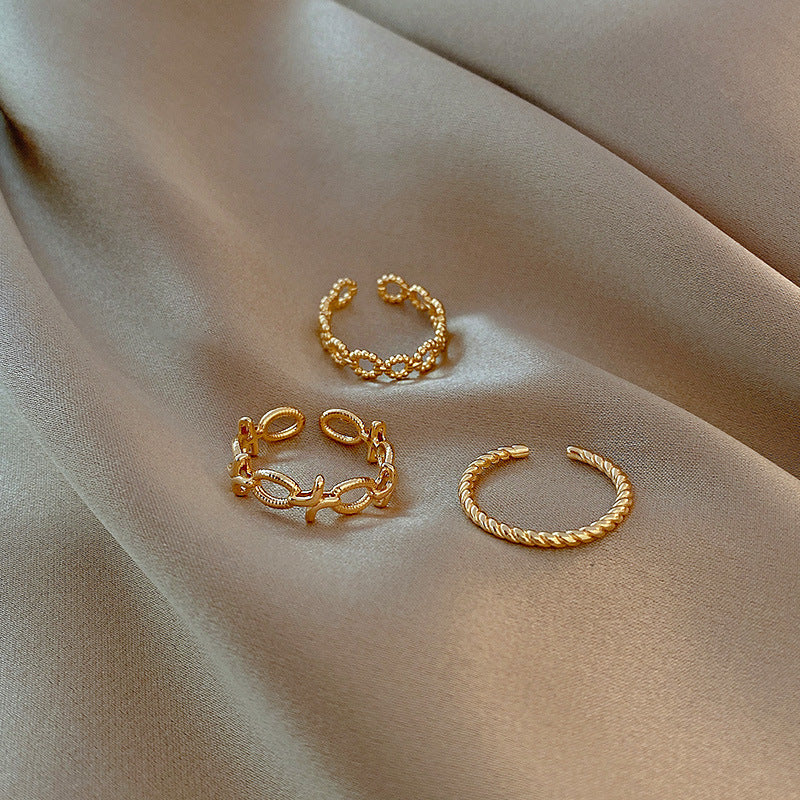 Geometric Gem Inlay Silver Ring 925 Adjustable Open Ring Korean Style Women Fashion Jewelry Everyday Wear For Daily Glam