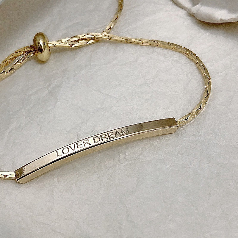 Unisex 925 Silver Letters Bracelet Minimal Fashion Jewelry