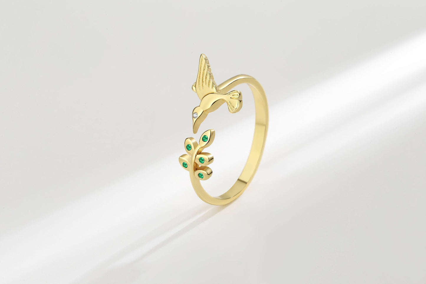 Adjustable Bird Ring For Women Copper Inlaid Zircon Zodiac