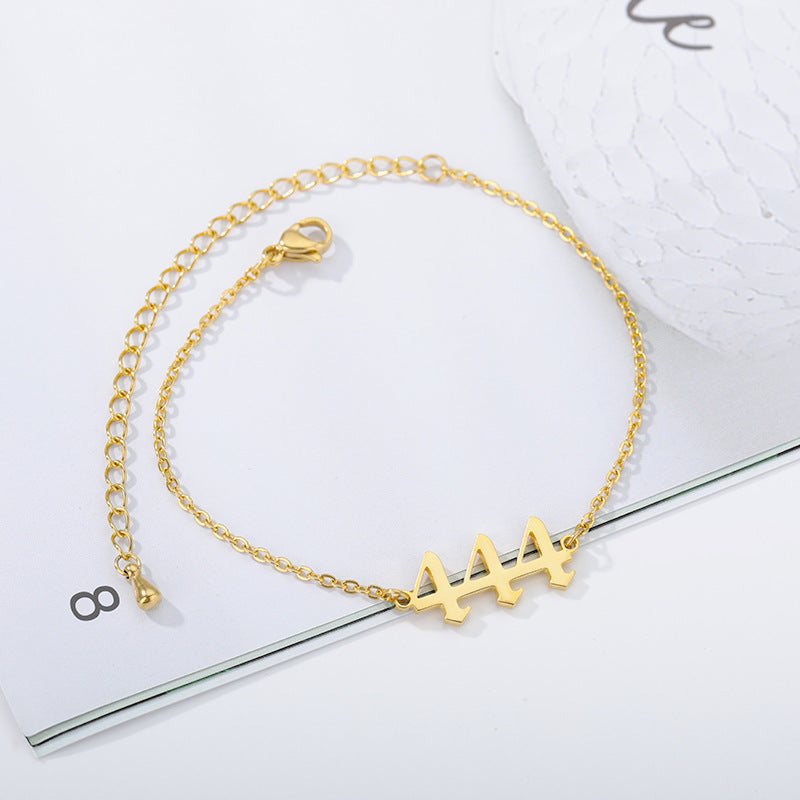 Angel Number Bracelet Stainless Steel Digital Number Jewelry Amulet Gift Gold Tone Fashion Gift For Daily Wear