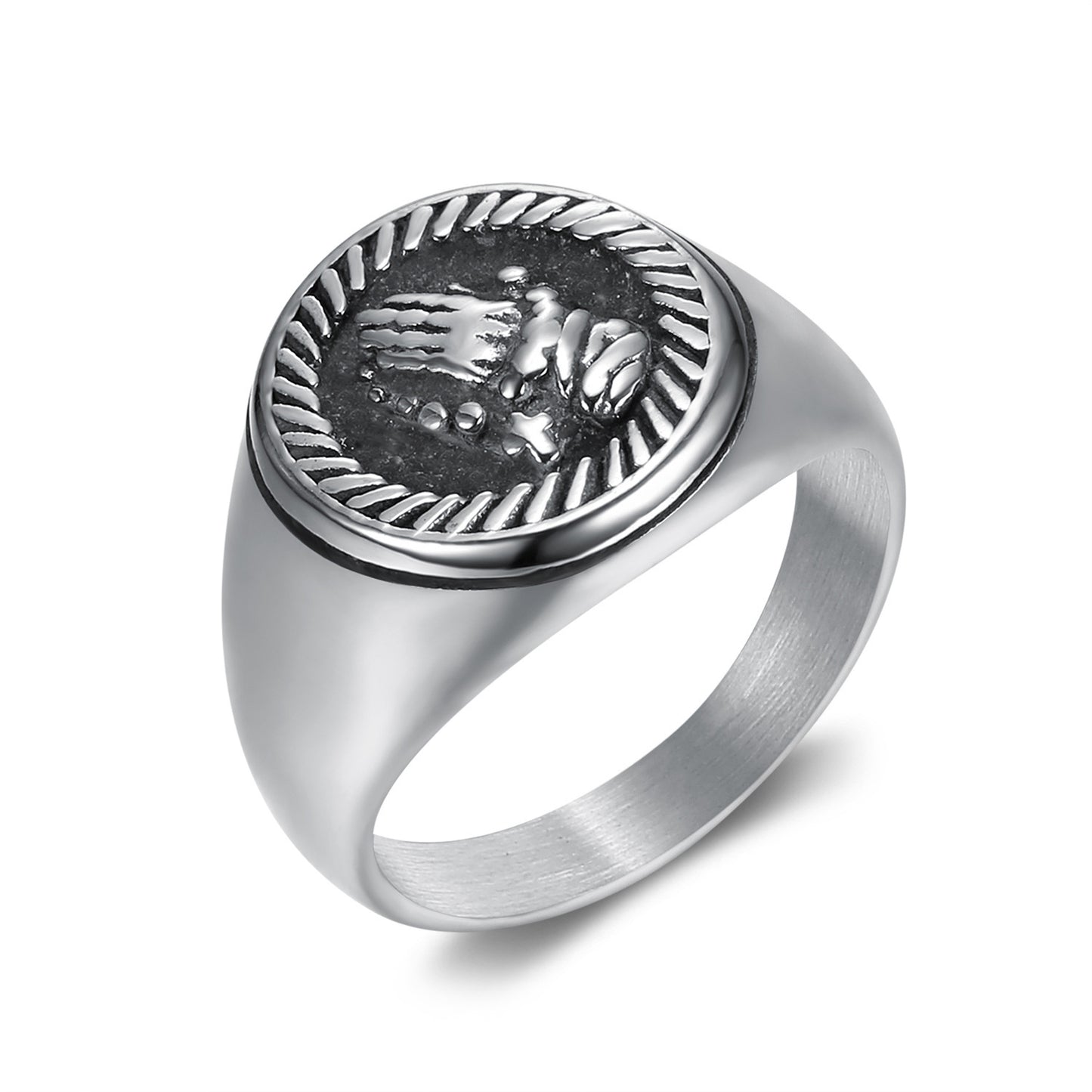 Nordic Style Unisex Ring Stainless Steel Titanium Polished Finish Minimalist Jewelry Sizes Five Through Twelve