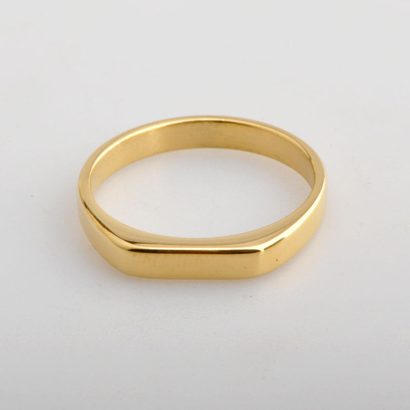 Gold Plated Titanium Steel Ring Minimalist Band Glossy Durable Everyday Wear For Women And Men Gift Free Deals