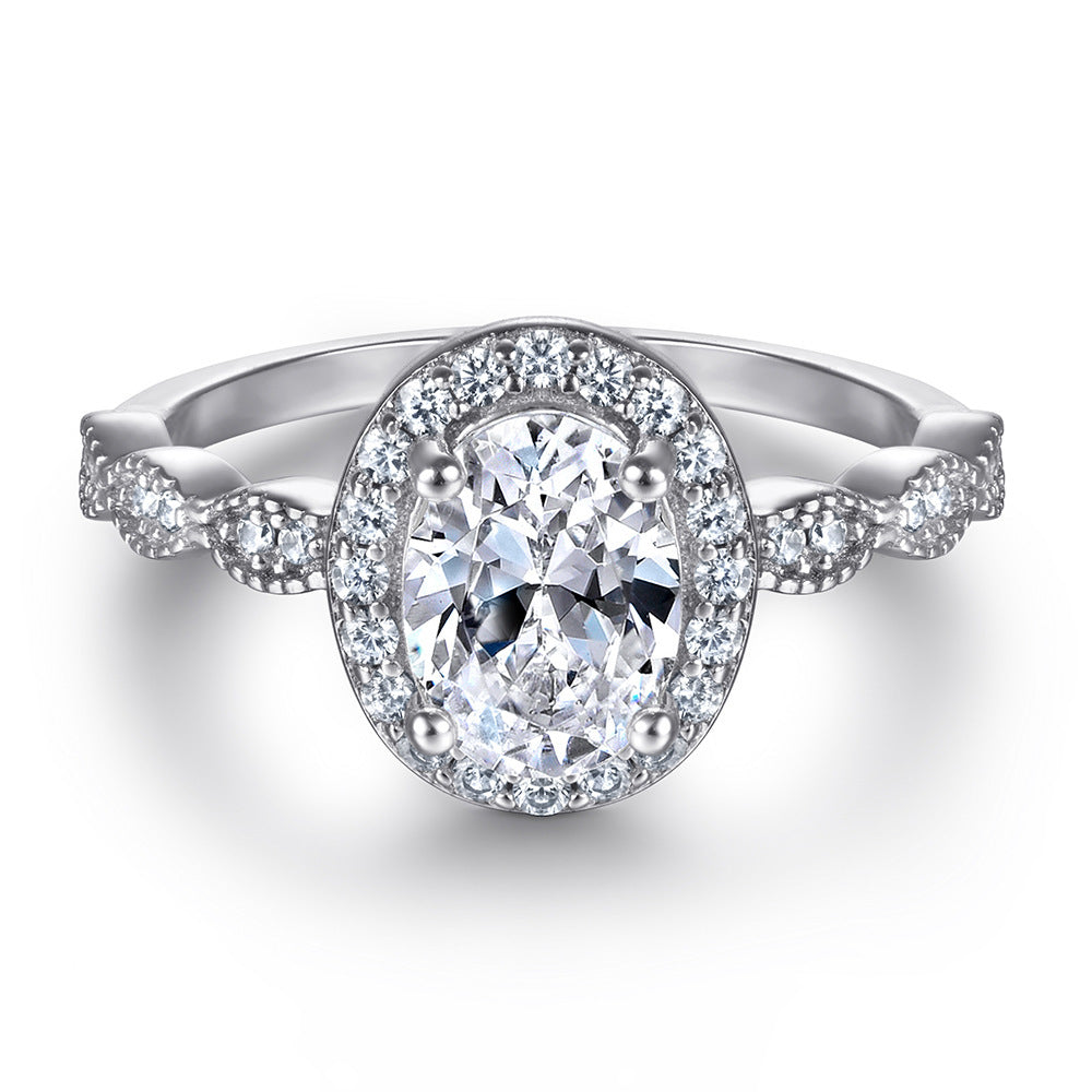 Womens Ring Set Geometric Design Rings Sterling Silver Diamond Ring Set Fashion Jewelry Gift For Women Jewelry