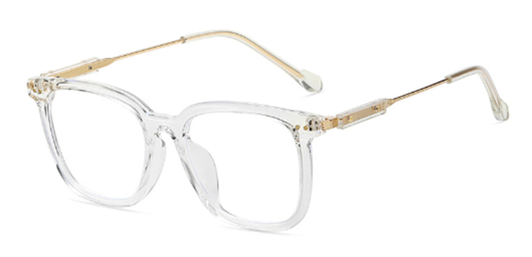 Adults Anti Blue Light Glasses Square Frame Full Frame Eyewear With Clear Flat Lenses For Large Faces Wide Fit