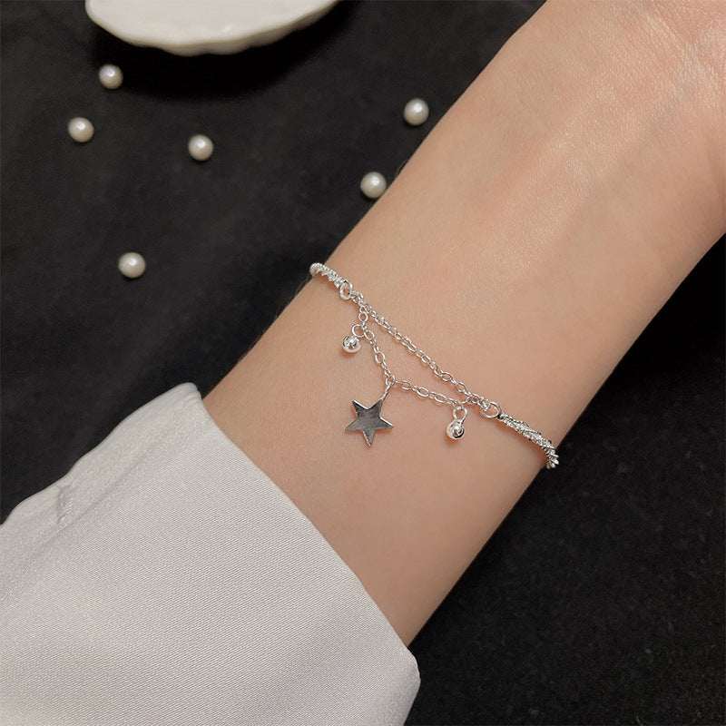 Copper Electroplated Geometric Tassel Bracelet With Gypsophila Beads For Her Gift Style Jewelry Everyday Style