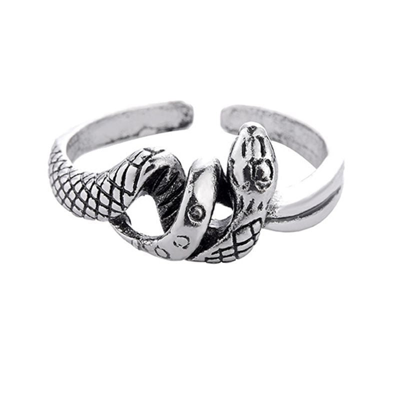 Adjustable Snake Ring Unisex Zodiac Animal Design Retro Metal Ring Punk Style Ring For Men And Women Unisex Zodiac