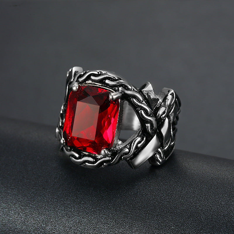 Stainless Steel Personalized Ring With Gem Twist Simple And Stylish Band Ring For Women And Girls Jewelry Gift