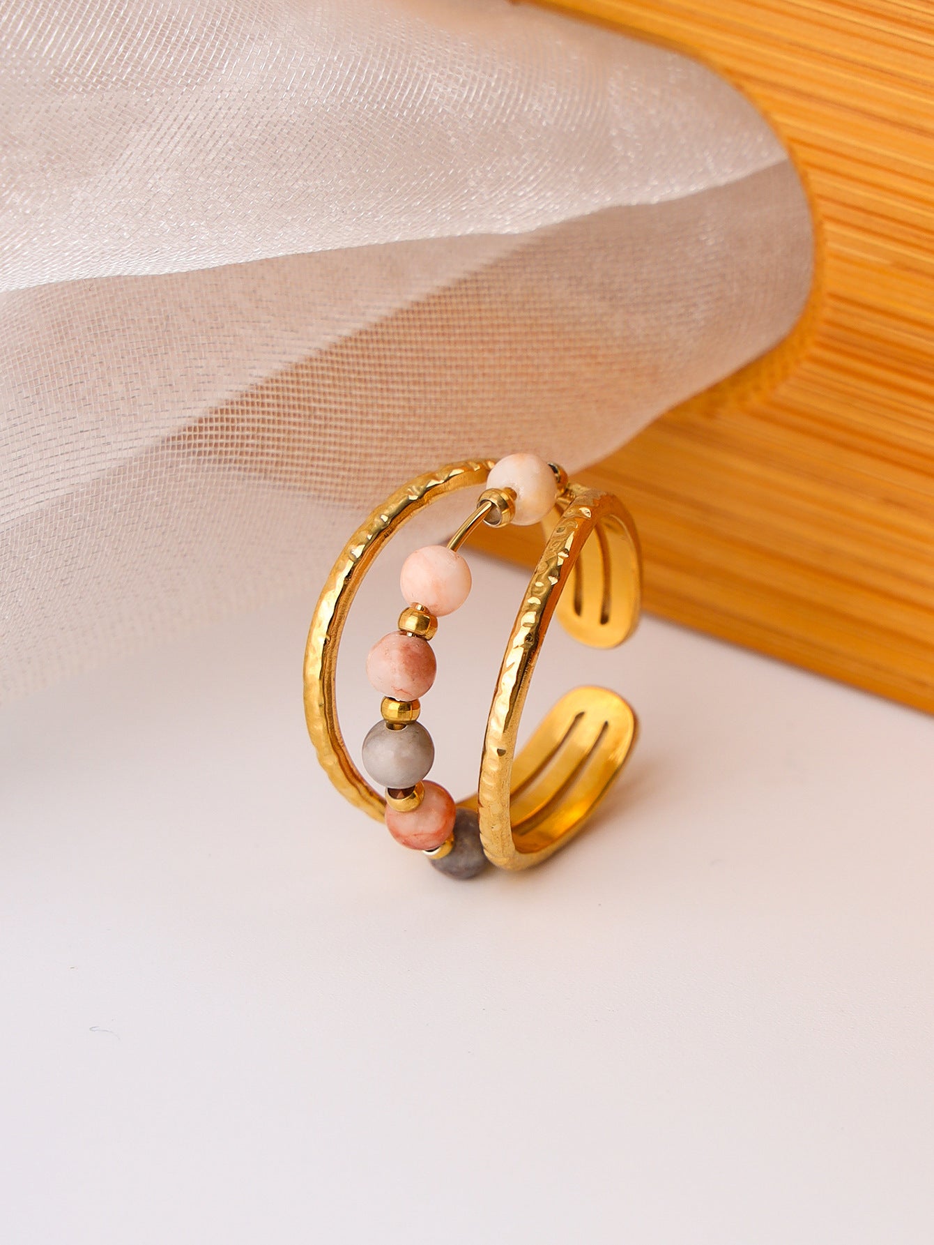 Antique Style Ring Special Interest Design Retro U Shape Stainless Steel Jewelry Wholesale Colorful Finish For Women