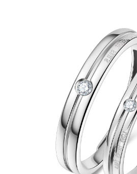 Adjustable Sterling Silver Couple Rings with English Letters Love Rings for Lovers Geometry Open Band Gift Pair