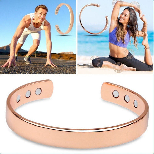 Unisex Copper Bracelet Electroplated Finish With European American Design For Men And Women Individually Packed