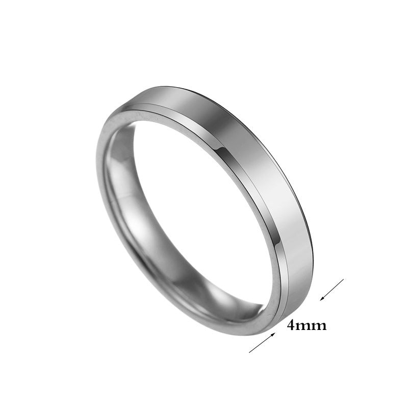 Unisex Stainless Steel Ring Beveled Edge Smooth Band Geometric Design Fashion Jewelry Everyday Sizes 5 To 11