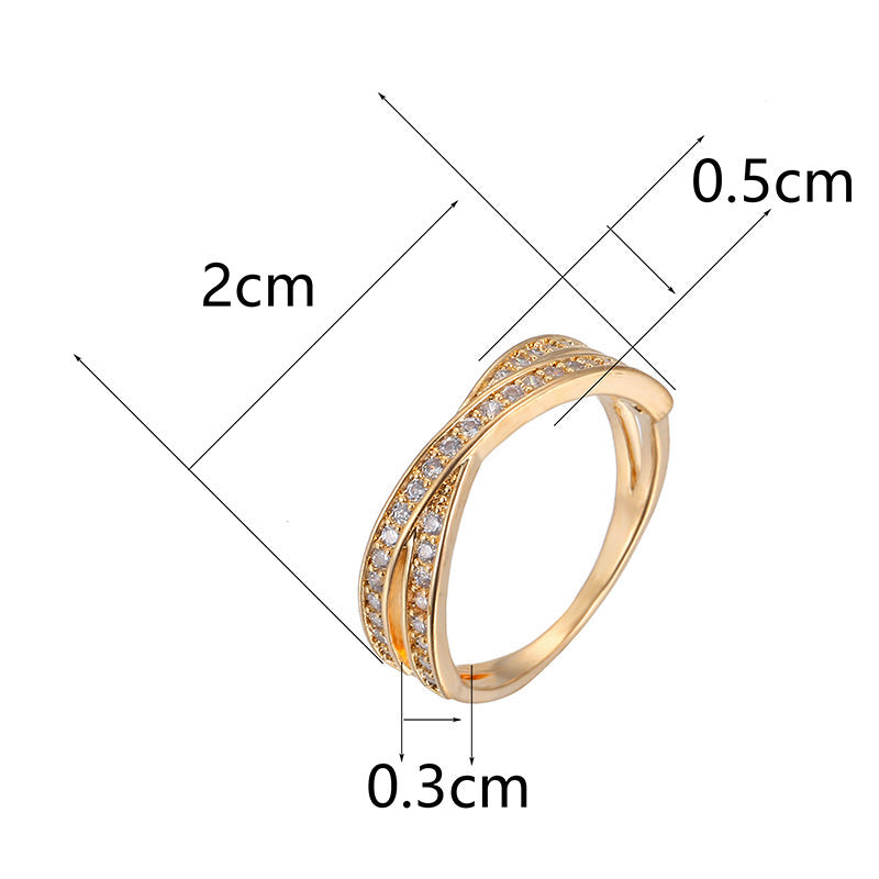 Womens X Shaped Copper Ring Electroplated Simple Elegant Accessory Fashion Jewelry Ring Size 5 To 13 Style Now