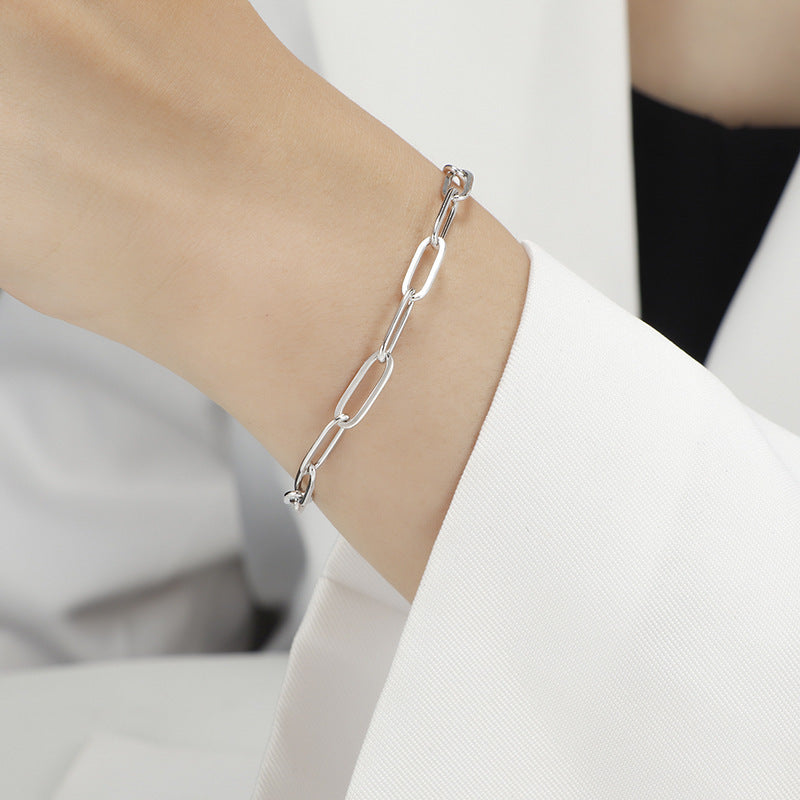 Unisex Titanium Steel Cross Bracelet Gold Color Chain