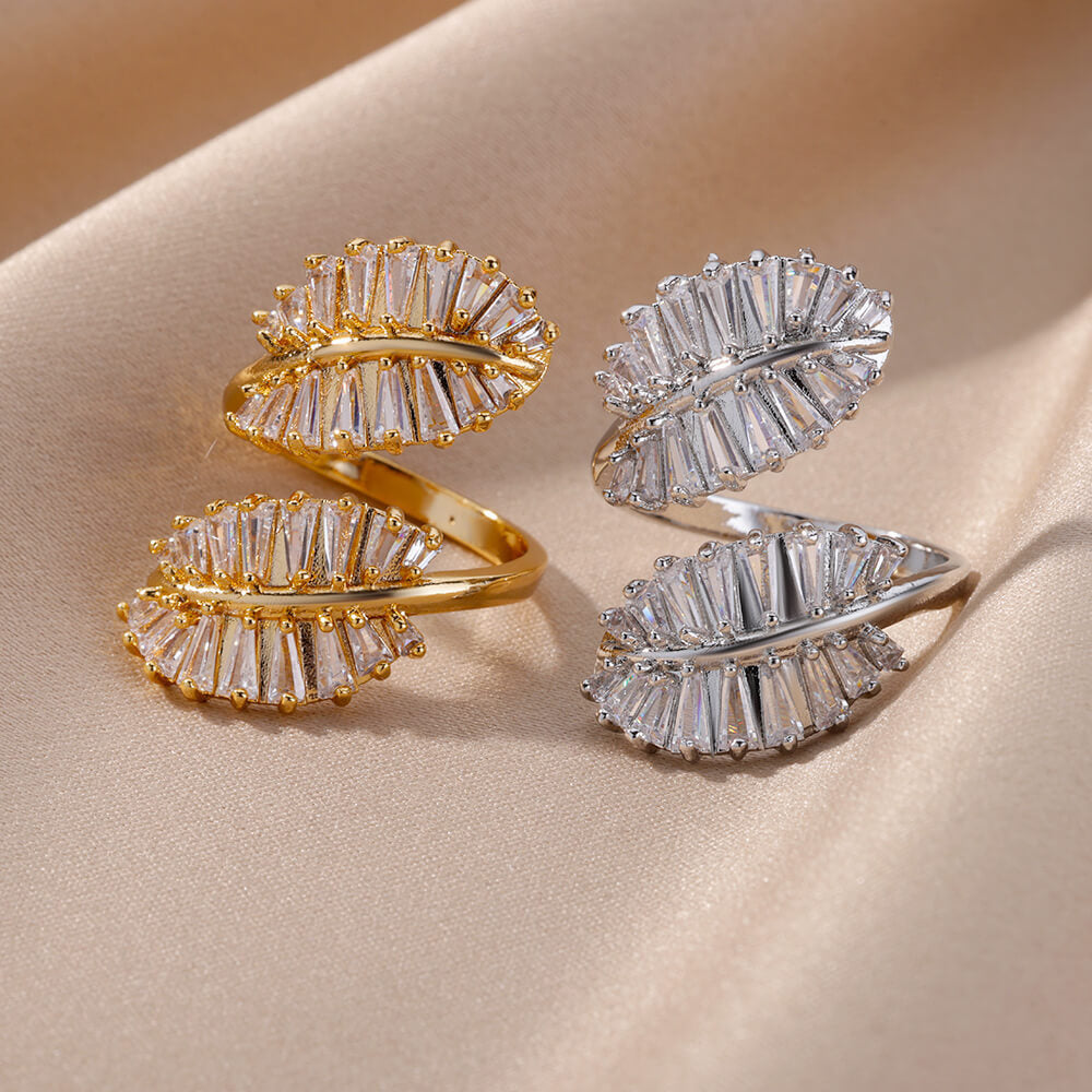 Copper Geometric Ring With Petal Elements Adjustable Index Finger Ring Fashion Jewelry Gift Elegant Daily Wear Gift