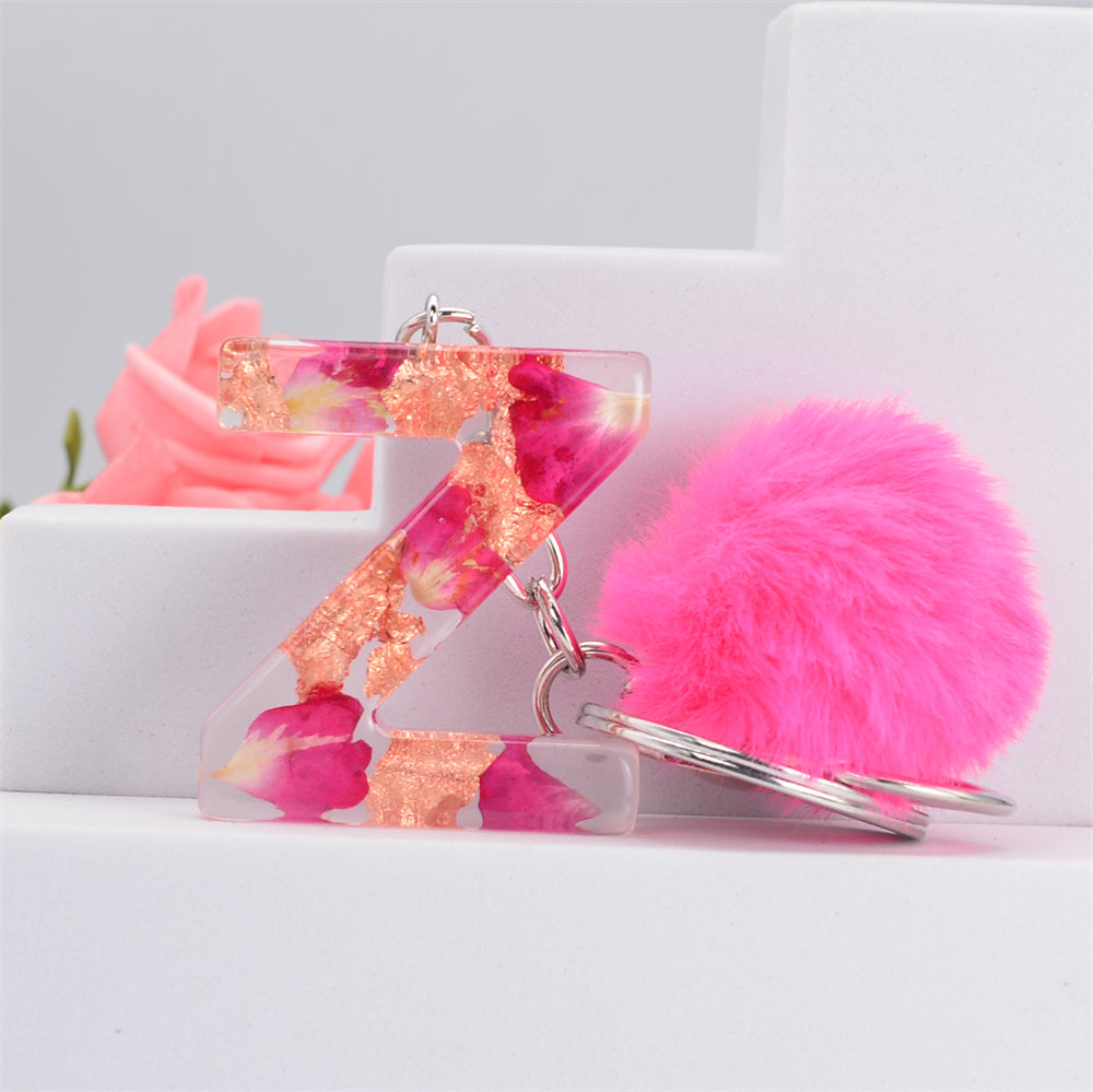 Resin Alphabet Initial Keychain A To Z Drip Glue Korean Style For Women And Girls Lightweight Resin Charm Gift