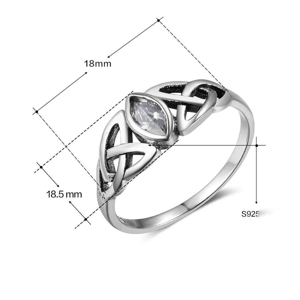 Vintage 925 Sterling Silver Ring With Cubic Zirconia Inlay Geometry Design For Women Jewelry Gift For Weddings