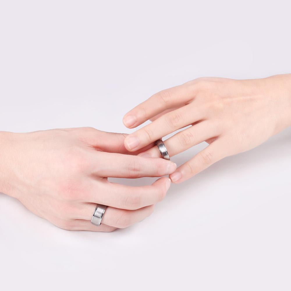 Tungsten Ring 8mm Wide U Shape Silver Metal Band Ring