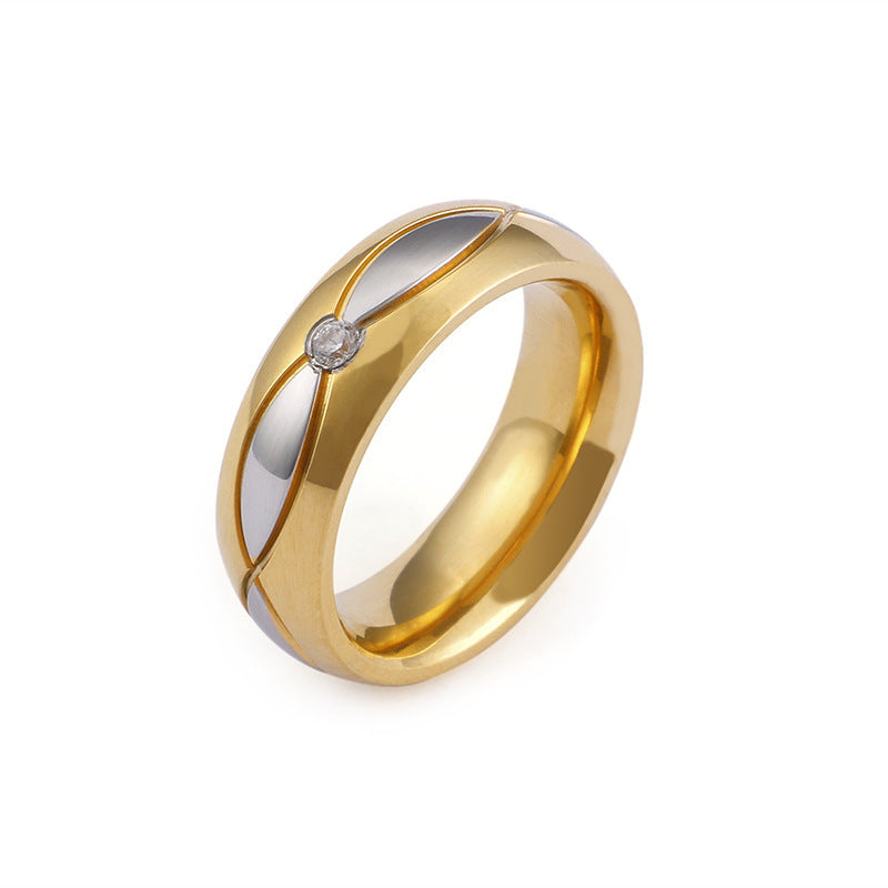 Titanium Steel Unisex Ring Geometric Design Electroplated Finish Hypoallergenic Gift For Festivals Individually Packed