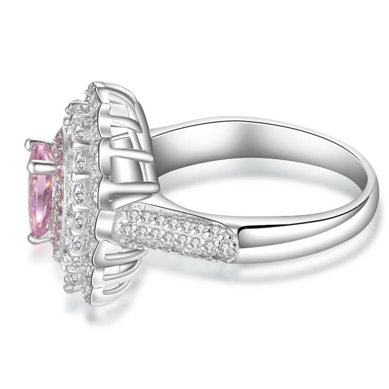 Womens Ring With Colorful Crystals Diamond Ring Horse Eye Olive Shape White Gold Plated Ring Anniversary Gifts