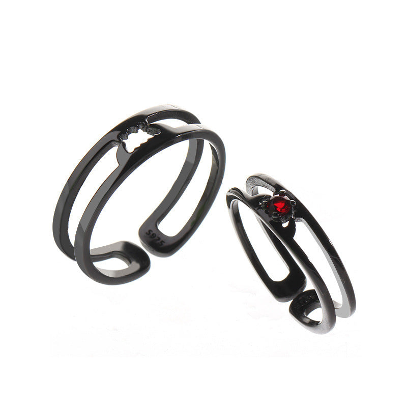 Sterling Silver Rings For Couples Fashion Minimalist Geometric Matching Rings Promise Bands Wedding Anniversary