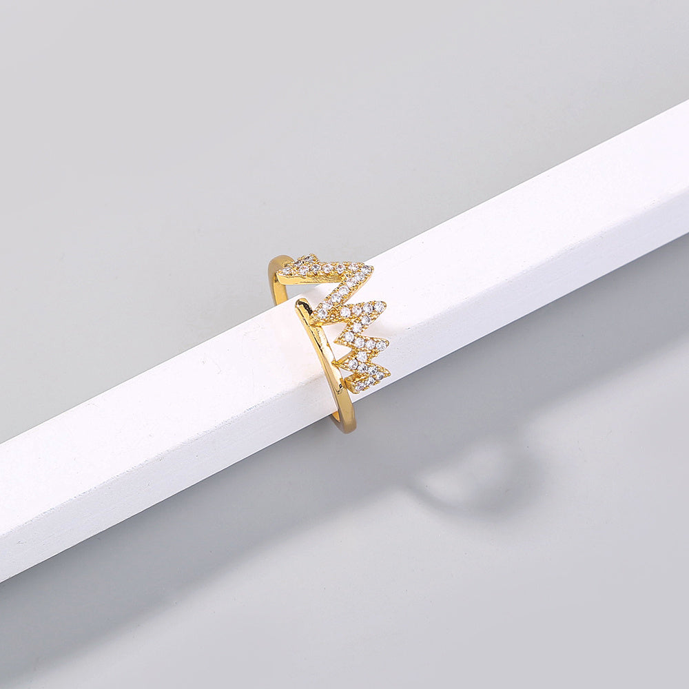 Adjustable Copper Zircon Ring European Style Gift Packaging