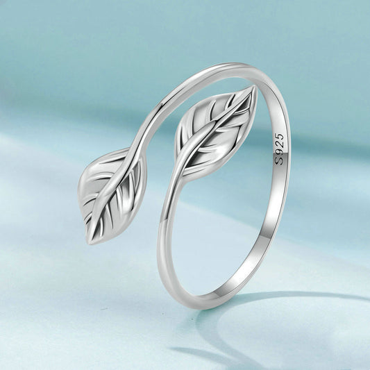 Autumn Leaves Silver Plated Ring For Women Fashion Jewelry
