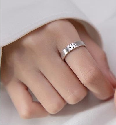 Adjustable Cat Design Couple Rings Set Matching Personalized Rings For Him And Her To Celebrate For Couple Joy