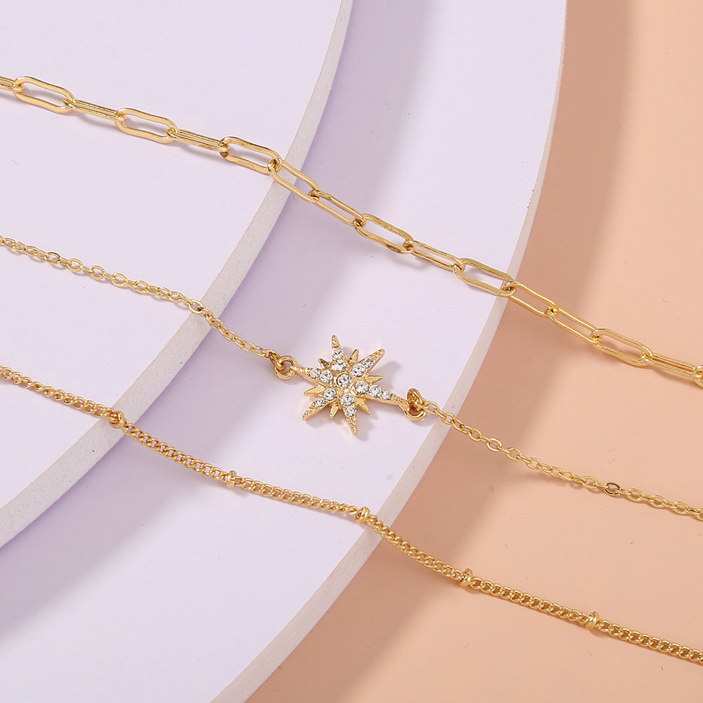 Womens Multi Layer Bracelet Copper Bracelet Electroplated Finish Jewelry Gift European American Bracelet Multi