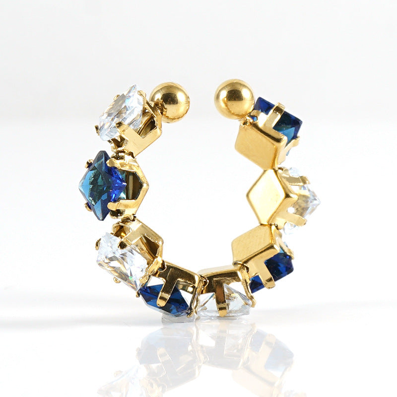 Stainless Steel Diamond Ring For Women Special Interest Design Elegant Jewellery With Brilliant White Diamonds