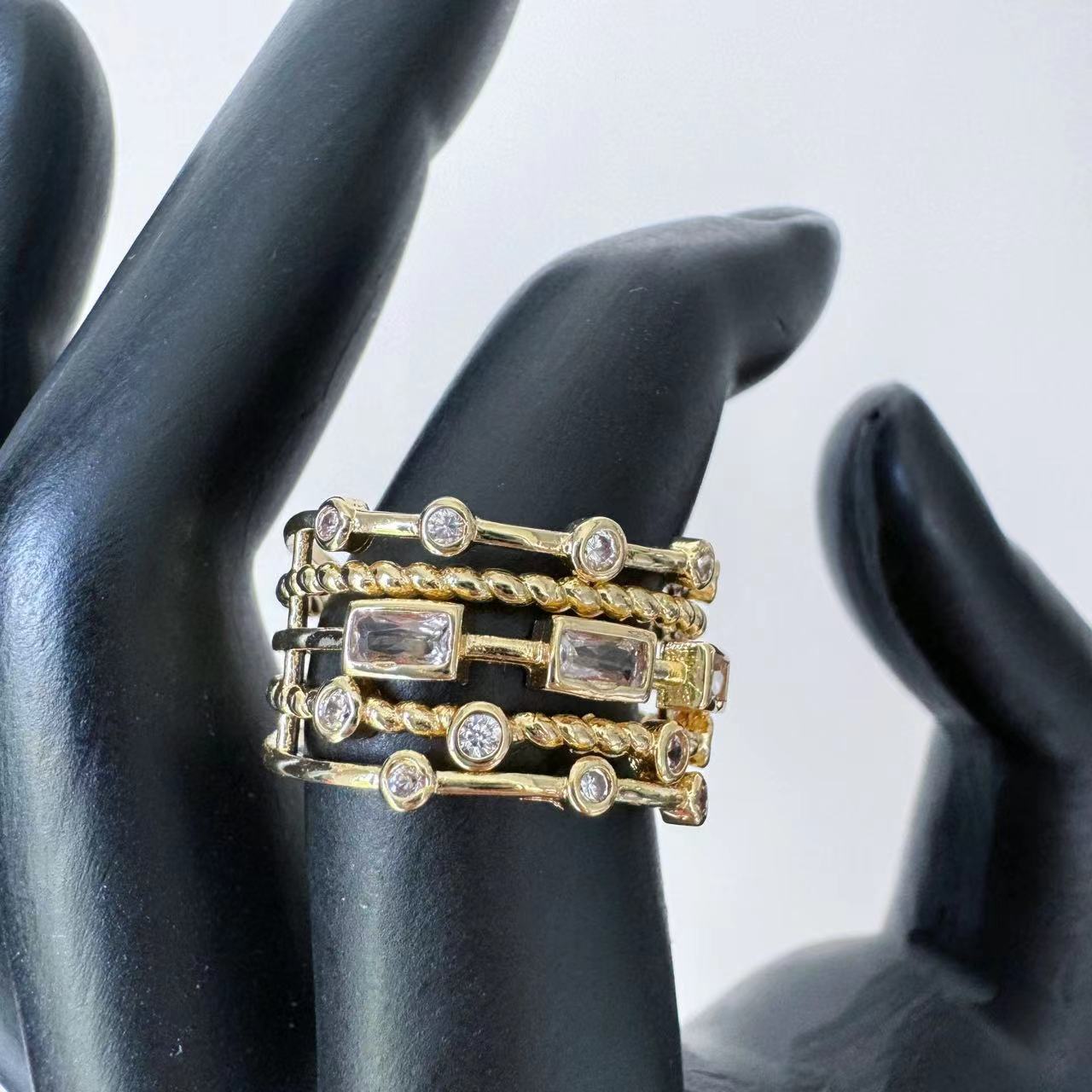 Butterfly Adjustable Open Ring Copper Electroplated Retro Fashion Personality Statement Jewelry For Women Open