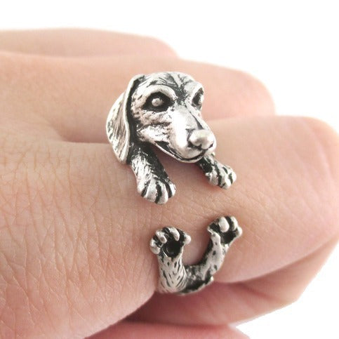 Adjustable Pug Dog Ring Retro Alloy Metal Statement Jewel Adornment Gift For Ladies Men Unisex Bold Daily Wear