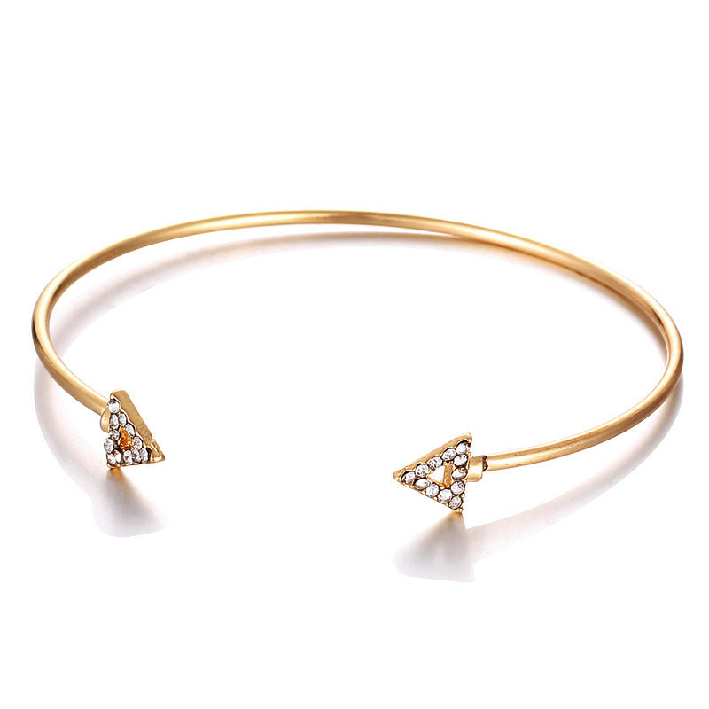 Womens Bracelet Set Of 4 Fashion Alloy Bracelets With Triangle Knotted Love Letter Cactus Designs Electroplated