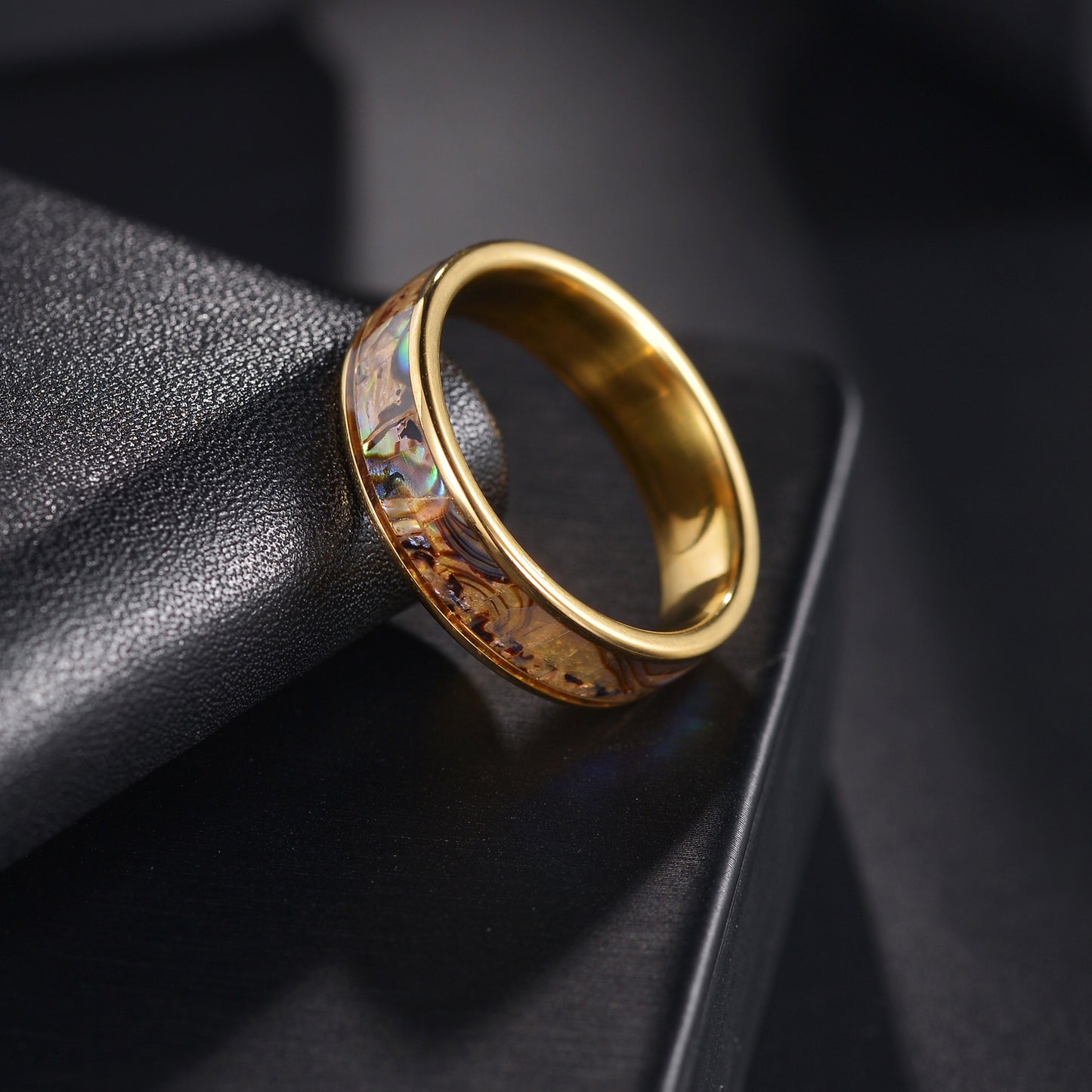 Titanium Steel Shell Ring for Men and Women Electroplated Creative Design 6MM Band Fashion Jewelry Gift Everyday Wear