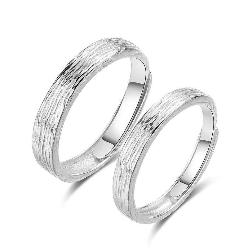 Couple Rings Matching Sets Geometric Copper Band Rings For Him And Her Anniversary Promise Rings Silver Plated
