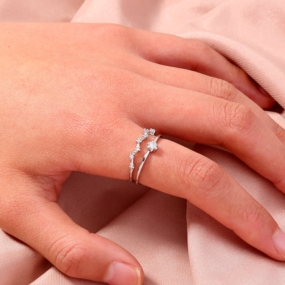 Adjustable Copper Ring With Zircon Accents Open End Band