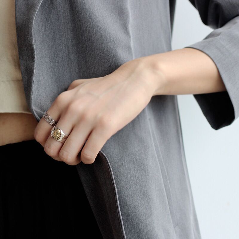 Copper Ring For Women Geometric Retro Vintage Inspired Jewelry Electroplated Fashion Jewelry For Everyday Uses