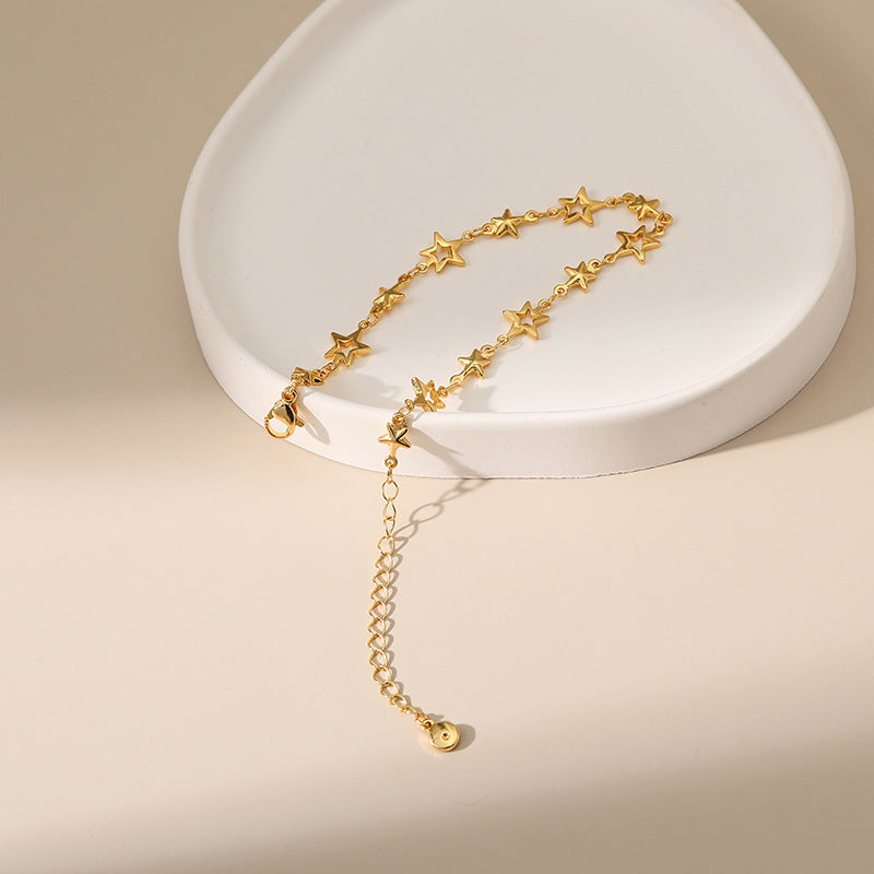 Geometric Design 18K Gold Plated Copper Bracelet For Women European Fashion Jewelry Chic Sparkling Accessories