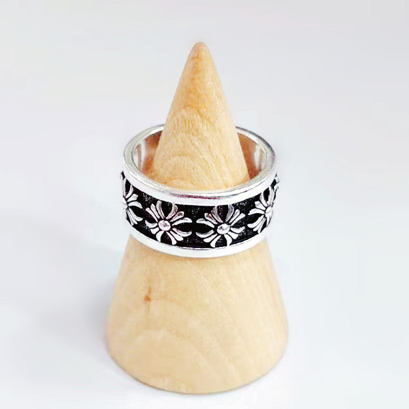 Womens Adjustable Rhombus Ring Retro Fashion Jewelry Korean Vintage Hip Hop Geometric Copper Ring Elegant Look