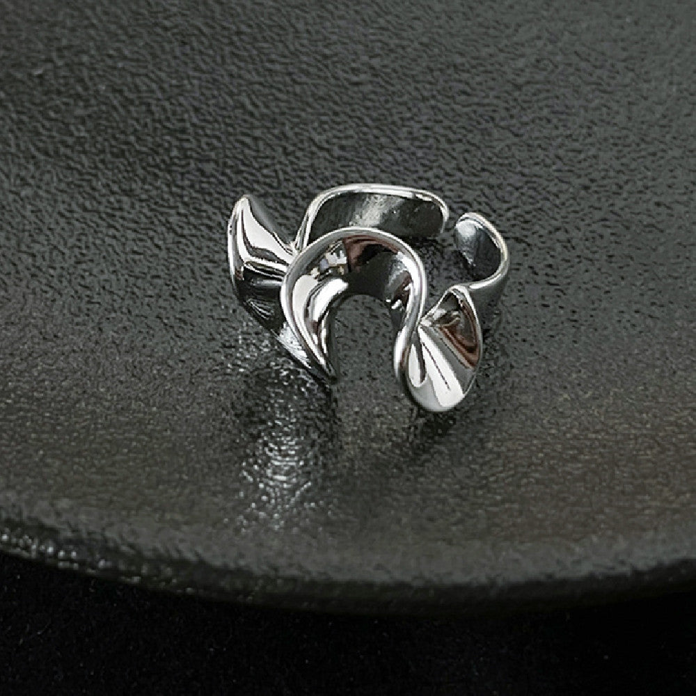 Womens Stylish Index Finger Ring Copper Geometric Design Adjustable Irregular Look Jewelry Everyday Accessory