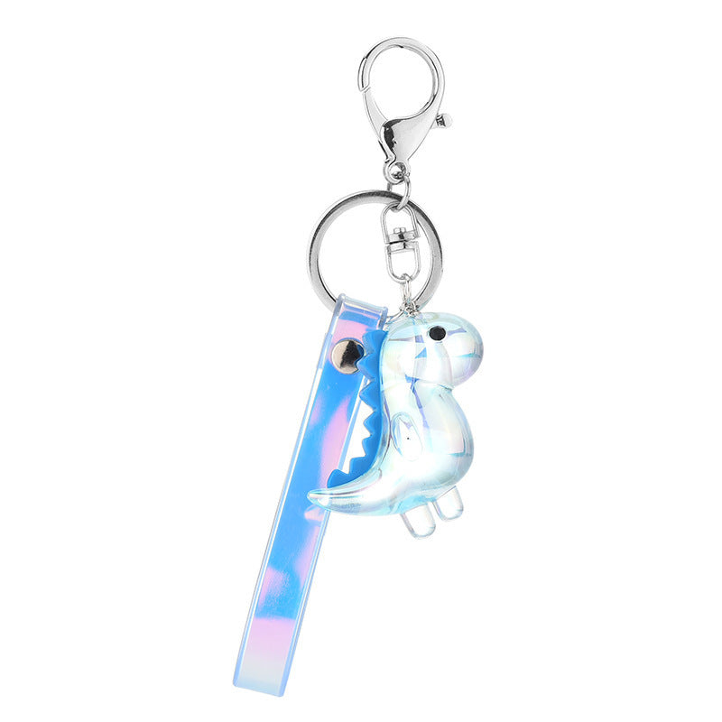 Acrylic Dinosaur Keychain Cartoon Pendant With Leather Rope Buckle Gift For Wedding Birthday Travel Graduation Gift