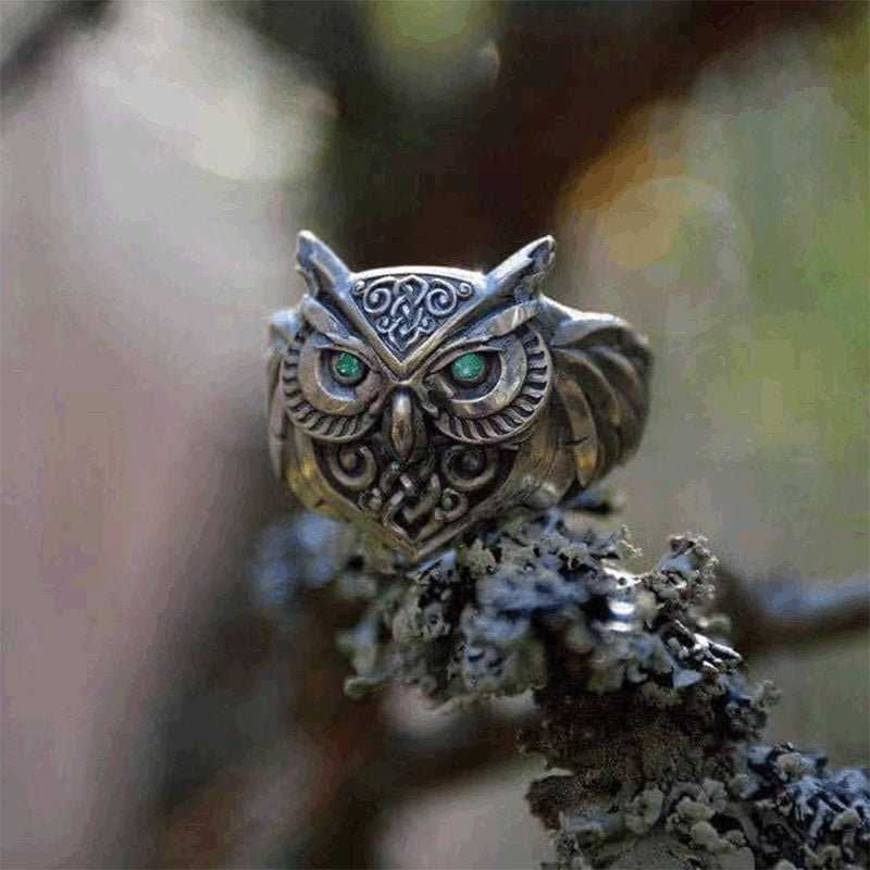 Womens Vintage Owl Ring With Animal Carved Pattern Alloy Jewelry For Festivals Individually Packed Gift For You