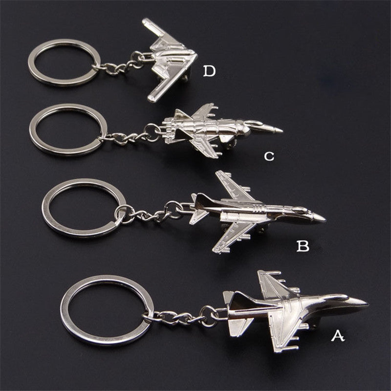 Aircraft Keychain Zinc Alloy Fighter Jets Airplane Pendant Fashion Accessory Aviation Gift For Collectors Club