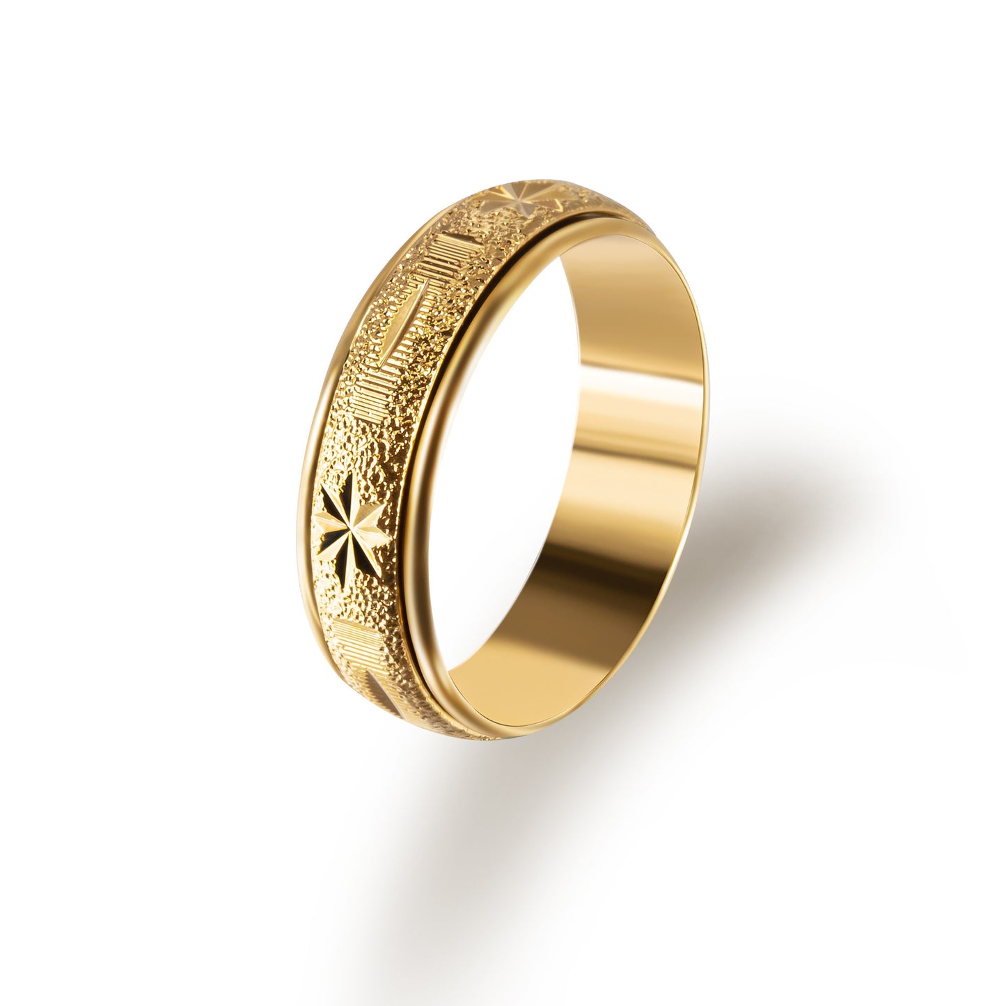 925 Silver Ring With Gold Circular Texture And Zircon Inlay Narrow Face Elegant Jewelry Statement Ring For Her