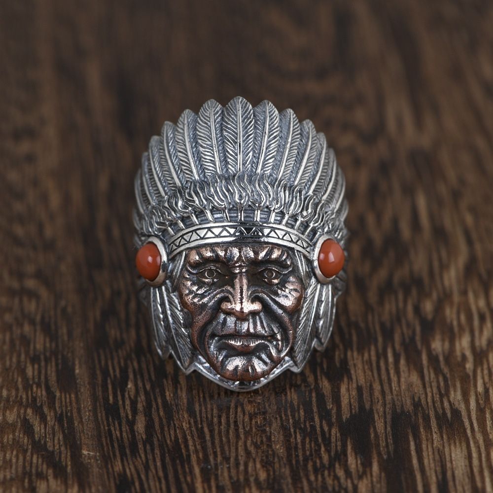 Mens Punky Adjustable Ring Bold Retro Copper Geometric Electroplate Statement Jewelry For Daily Wear Occasions